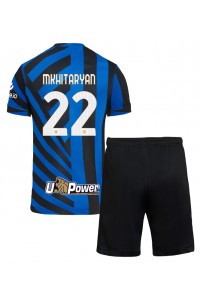 Inter Milan Henrikh Mkhitaryan #22 Jalkapallovaatteet Lasten Kotipeliasu 2024-25 Lyhythihainen (+ Lyhyet housut)